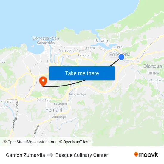 Gamon Zumardia to Basque Culinary Center map