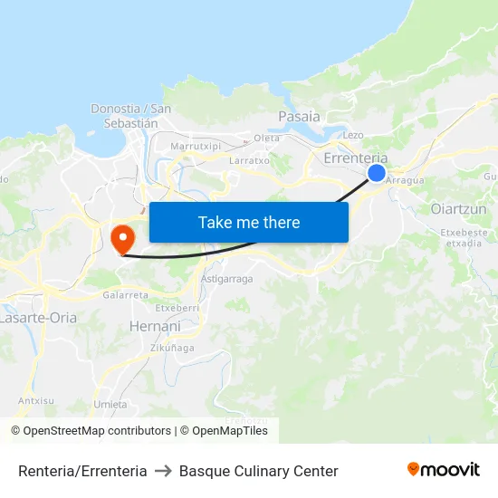 Renteria/Errenteria to Basque Culinary Center map
