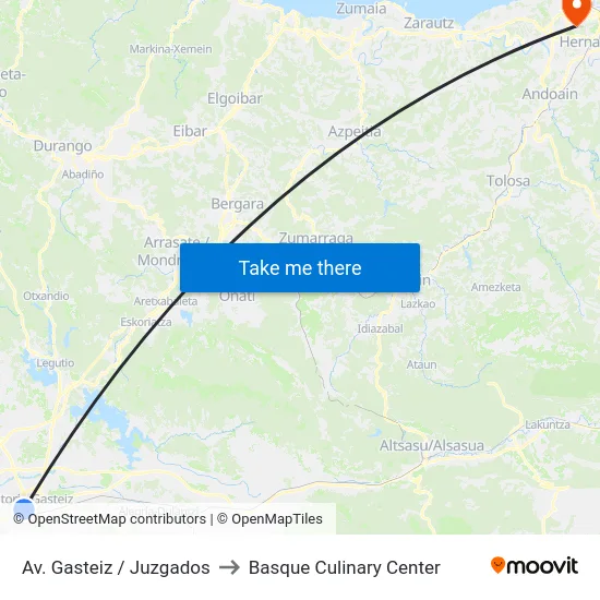 Av. Gasteiz / Juzgados to Basque Culinary Center map