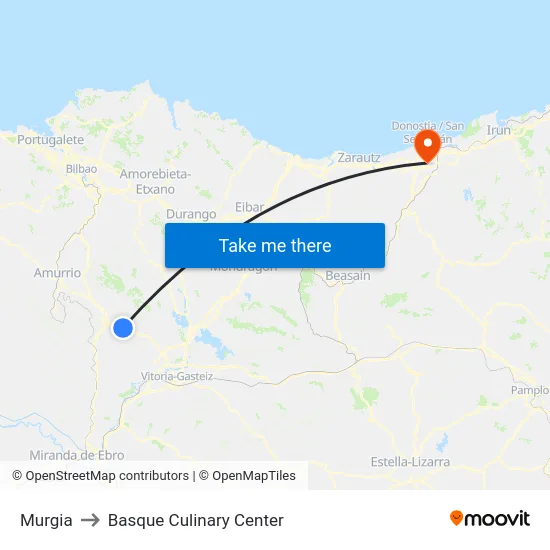 Murgia to Basque Culinary Center map