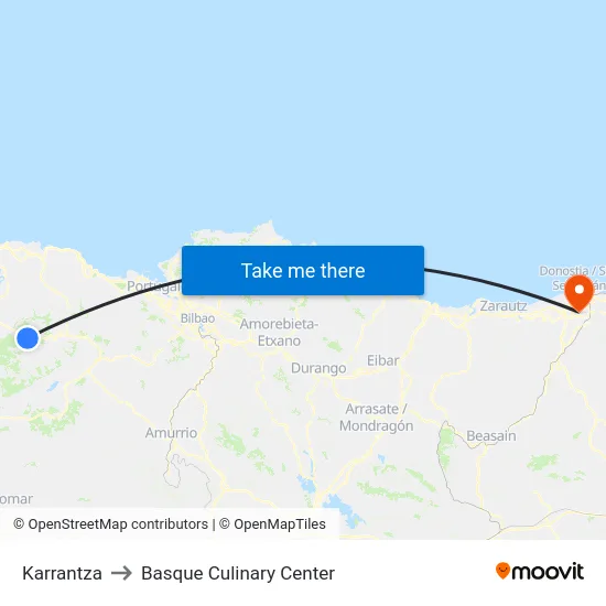Karrantza to Basque Culinary Center map