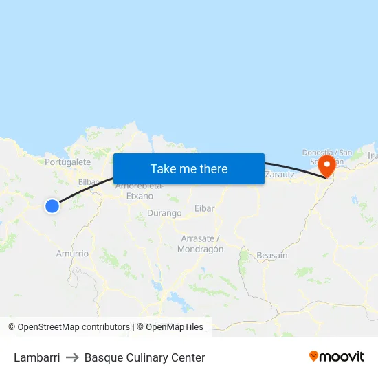 Lambarri to Basque Culinary Center map