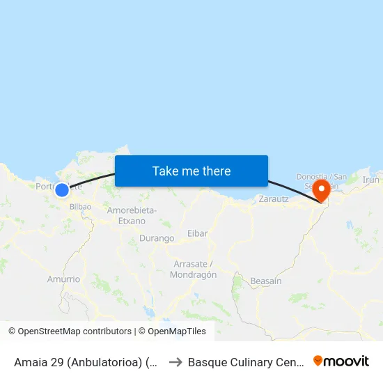 Amaia 29 (Anbulatorioa) (30) to Basque Culinary Center map