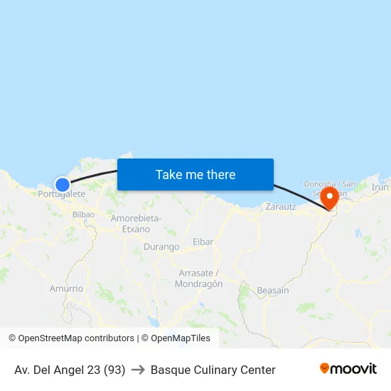 Av. Del Angel 23 (93) to Basque Culinary Center map