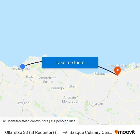 Ollaretxe 33 (El Redentor) (96) to Basque Culinary Center map
