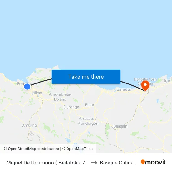 Miguel De Unamuno ( Beilatokia / Tanatorio) (451) to Basque Culinary Center map