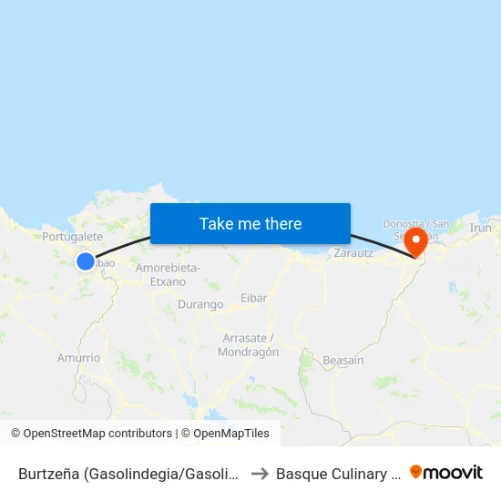 Burtzeña (Gasolindegia/Gasolinera) (574) to Basque Culinary Center map