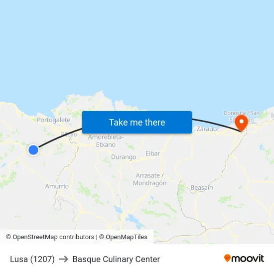 Lusa (1207) to Basque Culinary Center map