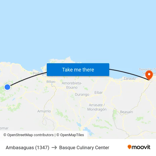 Ambasaguas (1347) to Basque Culinary Center map