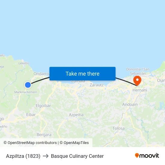 Azpiltza (1823) to Basque Culinary Center map
