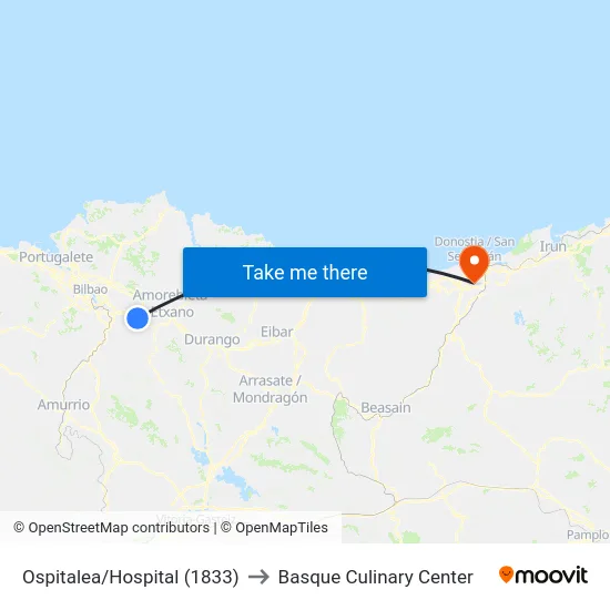 Ospitalea/Hospital (1833) to Basque Culinary Center map