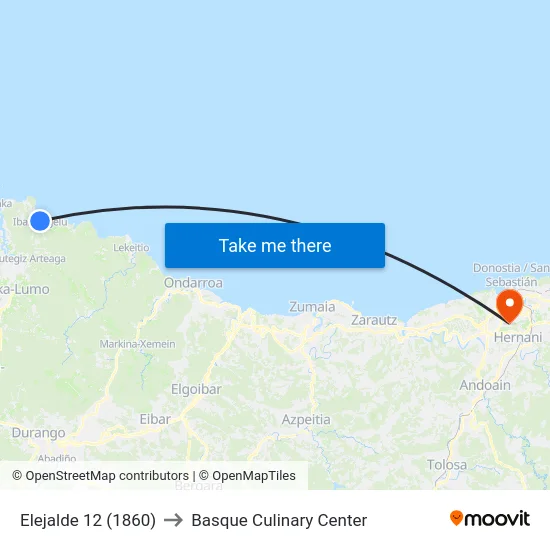 Elejalde 12 (1860) to Basque Culinary Center map