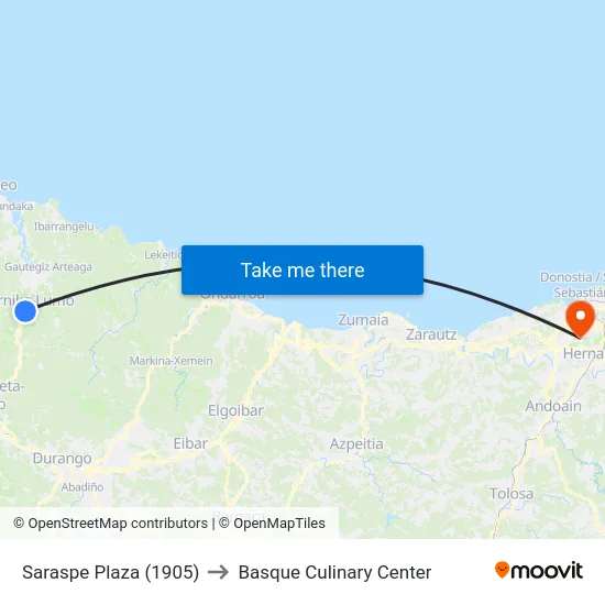 Saraspe Plaza (1905) to Basque Culinary Center map