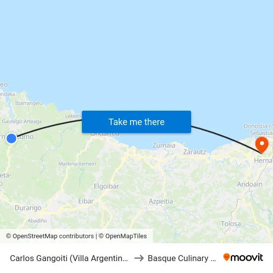Carlos Gangoiti (Villa Argentina) (1989) to Basque Culinary Center map