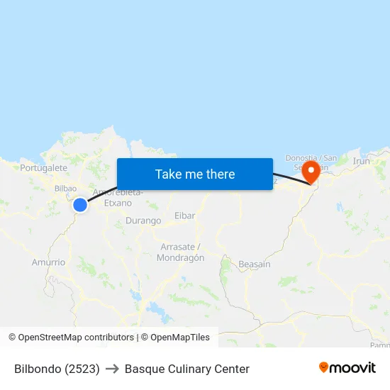 Bilbondo (2523) to Basque Culinary Center map