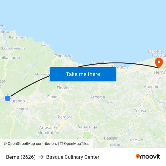 Berna (2626) to Basque Culinary Center map