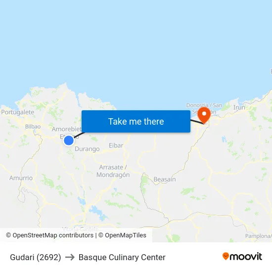 Gudari (2692) to Basque Culinary Center map