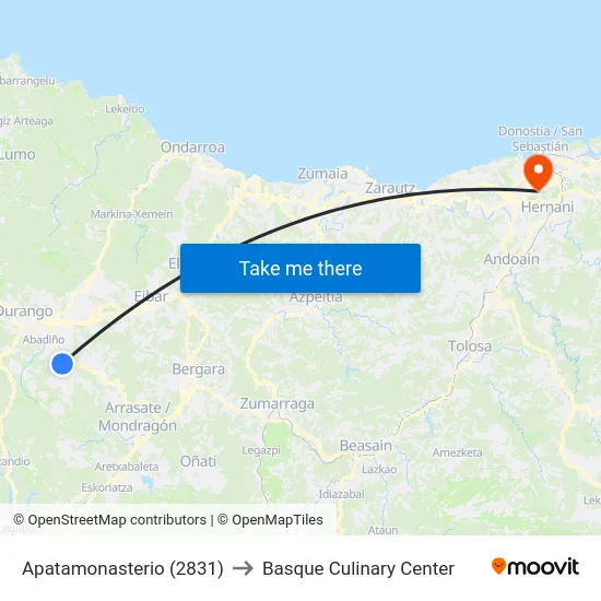Apatamonasterio (2831) to Basque Culinary Center map