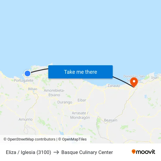Eliza / Iglesia (3100) to Basque Culinary Center map