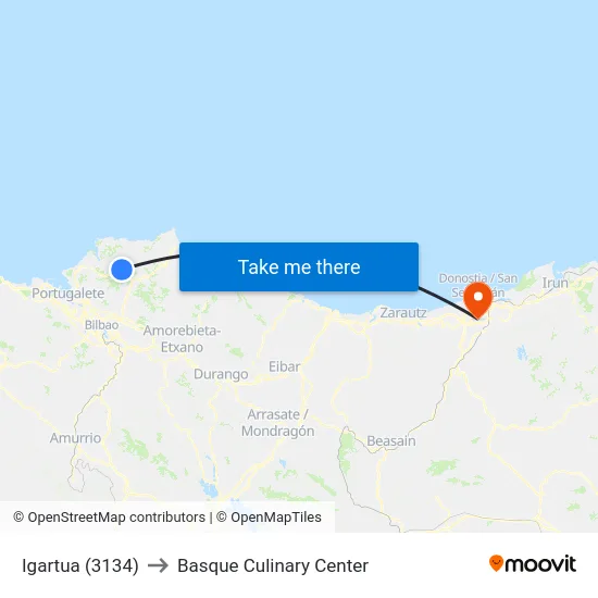 Igartua (3134) to Basque Culinary Center map