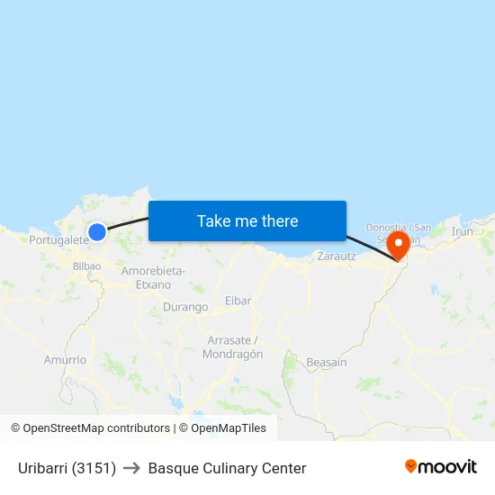 Uribarri (3151) to Basque Culinary Center map