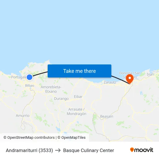 Andramariturri (3533) to Basque Culinary Center map