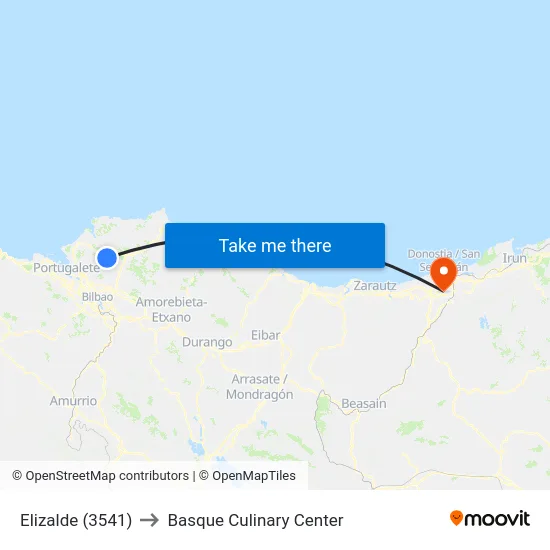 Elizalde (3541) to Basque Culinary Center map