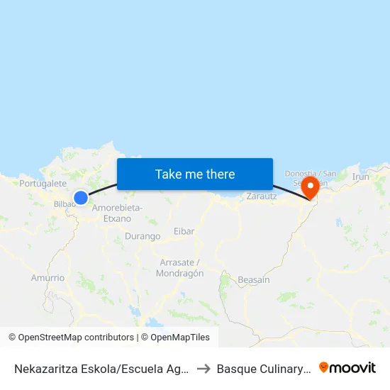 Nekazaritza Eskola/Escuela Agraria (3912) to Basque Culinary Center map