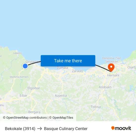Bekokale (3914) to Basque Culinary Center map