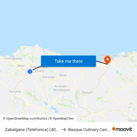 Zabalgane (Telefonica) (4087) to Basque Culinary Center map