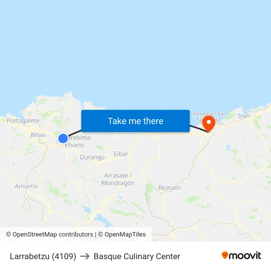 Larrabetzu (4109) to Basque Culinary Center map