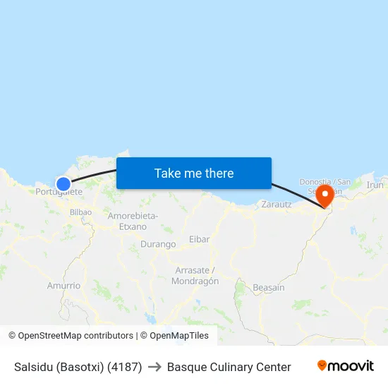 Salsidu (Basotxi) (4187) to Basque Culinary Center map