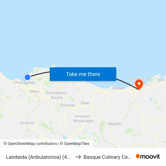 Landaida (Anbulatorioa) (4192) to Basque Culinary Center map