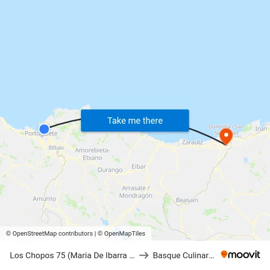 Los Chopos 75 (Maria De Ibarra Plaza) (4201) to Basque Culinary Center map