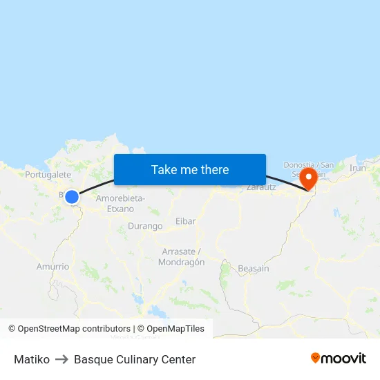 Matiko to Basque Culinary Center map