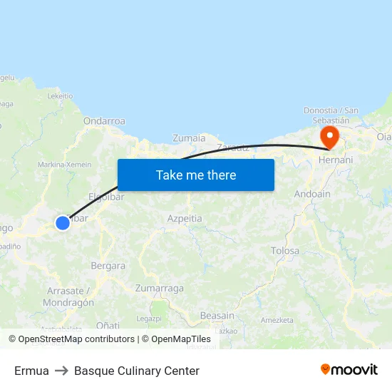 Ermua to Basque Culinary Center map