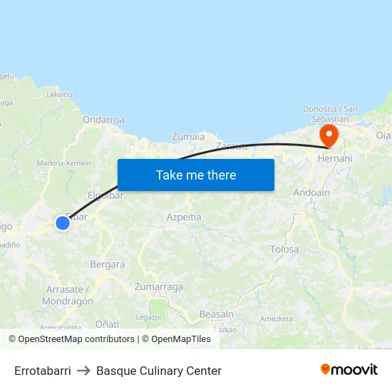 Errotabarri to Basque Culinary Center map