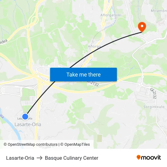 Lasarte-Oria to Basque Culinary Center map