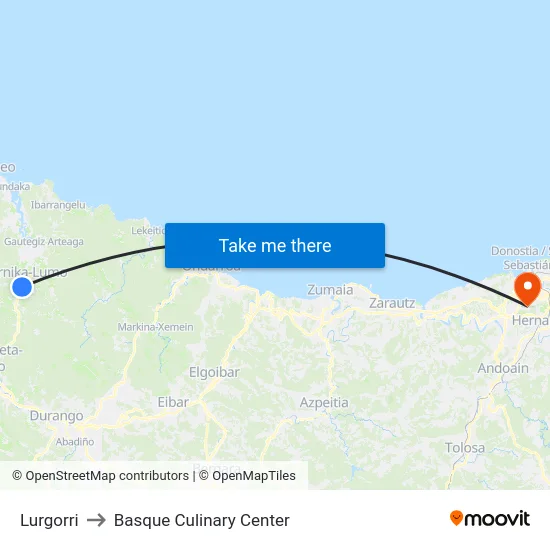 Lurgorri to Basque Culinary Center map