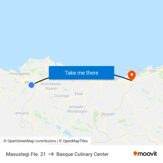 Masustegi Fte. 21 to Basque Culinary Center map