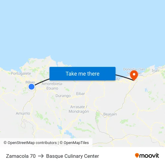 Zamacola 70 to Basque Culinary Center map