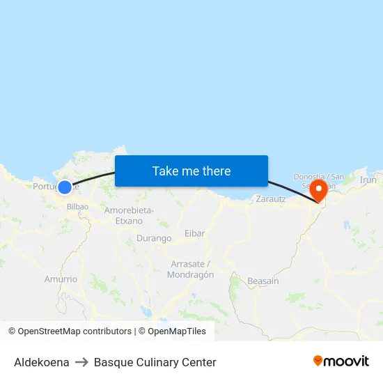 Aldekoena to Basque Culinary Center map