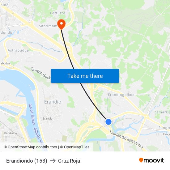 Erandiondo (153) to Cruz Roja map