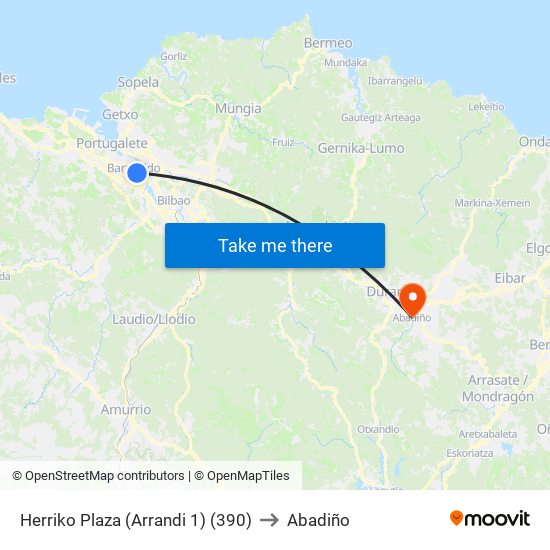 Herriko Plaza (Arrandi 1) (390) to Abadiño map
