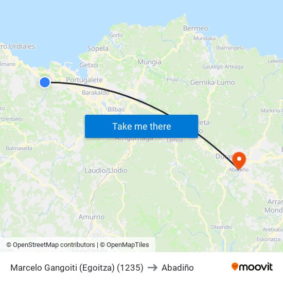 Marcelo Gangoiti (Egoitza) (1235) to Abadiño map