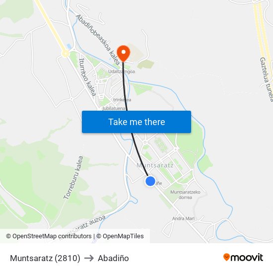 Muntsaratz (2810) to Abadiño map