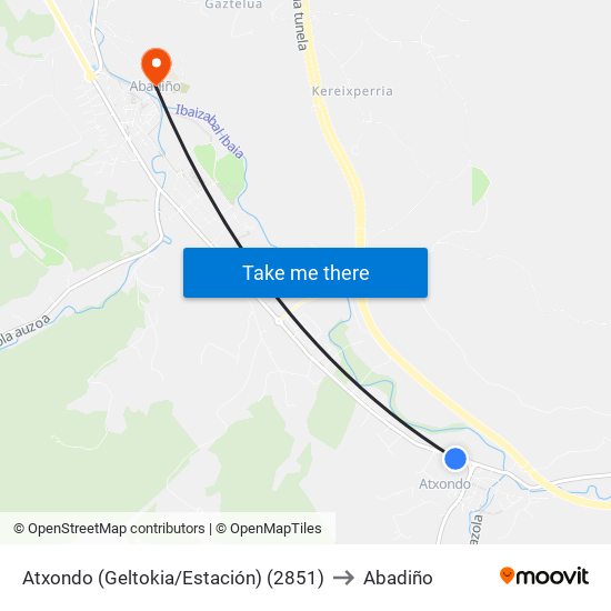 Atxondo (Geltokia/Estación) (2851) to Abadiño map