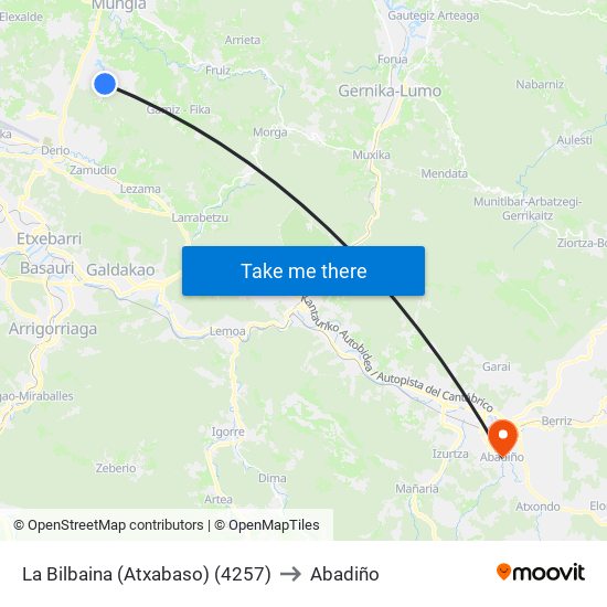 La Bilbaina (Atxabaso) (4257) to Abadiño map