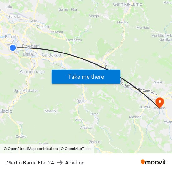 Martín Barúa Fte. 24 to Abadiño map