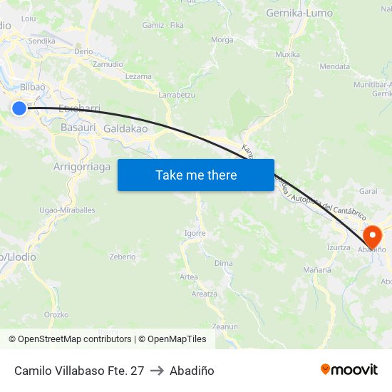 Camilo Villabaso Fte. 27 to Abadiño map